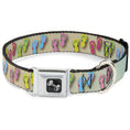 Load image into Gallery viewer, Dog Bone Seatbelt Buckle Collar - Flip Flops7 LIFE'S A BEACH Tan/Aqua/White
