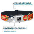 Load image into Gallery viewer, Dog Bone Black/Silver Seatbelt Buckle Collar - Florida Flag Continuous Vintage
