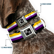 Dog Bone Black/Silver Seatbelt Buckle Collar - Flag Non-Binary Stripe