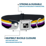 Dog Bone Black/Silver Seatbelt Buckle Collar - Flag Non-Binary Stripe