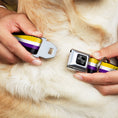 Load image into Gallery viewer, Dog Bone Black/Silver Seatbelt Buckle Collar - Flag Non-Binary Stripe
