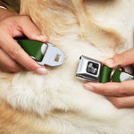 Dog Bone Black/Silver Seatbelt Buckle Collar - Golf Balls Scattered Green/White