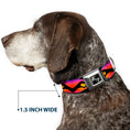 Load image into Gallery viewer, Dog Bone Seatbelt Buckle Collar - Hand Heart Silhouette Ombre Purples/Orange/Pinks
