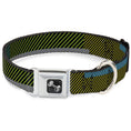 Load image into Gallery viewer, Dog Bone Seatbelt Buckle Collar - Hash Mark Stripe Black/Multi Color
