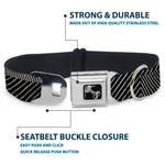 Dog Bone Seatbelt Buckle Collar - Hash Mark Stripe Black/White