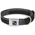 Load image into Gallery viewer, Dog Bone Seatbelt Buckle Collar - Hash Mark Stripe Black/White
