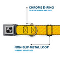 Load image into Gallery viewer, Dog Bone Seatbelt Buckle Collar - Hash Mark Stripe Yellow/Red
