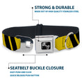 Load image into Gallery viewer, Dog Bone Seatbelt Buckle Collar - Hash Mark Stripe Double Gold/Black
