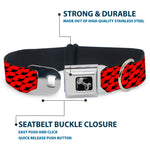 Dog Bone Seatbelt Buckle Collar - Mustache Monogram Black/Red