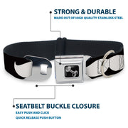 Dog Bone Seatbelt Buckle Collar - Mustache Black/White