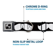 Dog Bone Seatbelt Buckle Collar - Mustache Black/White