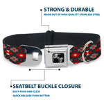 Dog Bone Seatbelt Buckle Collar - Mini Navajo Black/Gray/Red/White