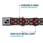Dog Bone Seatbelt Buckle Collar - Mini Navajo Black/Gray/Red/White