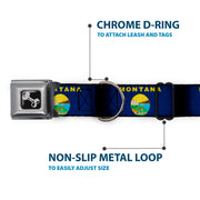 Dog Bone Seatbelt Buckle Collar - Montana Flags2