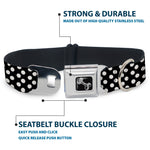 Dog Bone Seatbelt Buckle Collar - Micro Polka Dots2 Black/White