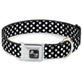 Load image into Gallery viewer, Dog Bone Seatbelt Buckle Collar - Micro Polka Dots2 Black/White
