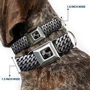 Dog Bone Seatbelt Buckle Collar - Mustache Monogram Black/Grays
