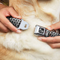 Load image into Gallery viewer, Dog Bone Seatbelt Buckle Collar - Mustache Monogram Black/Grays
