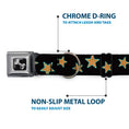 Load image into Gallery viewer, Dog Bone Seatbelt Buckle Collar - Multi Stars Black/Leopard/Baby Blue Outline

