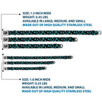Dog Bone Seatbelt Buckle Collar - Multi Stars Black/Turquoise