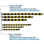 Dog Bone Seatbelt Buckle Collar - Mustache Happy Face2 Black/Yellow/Black