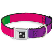 Dog Bone Seatbelt Buckle Collar - Multi Color Blocks