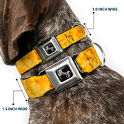 Dog Bone Seatbelt Buckle Collar - Mac & Cheese Vivid