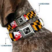 Dog Bone Seatbelt Buckle Collar - Maryland Flags