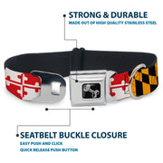 Dog Bone Seatbelt Buckle Collar - Maryland Flags