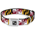 Load image into Gallery viewer, Dog Bone Seatbelt Buckle Collar - Maryland Flags
