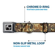 Dog Bone Seatbelt Buckle Collar - Mud Flap Girls Camo Browns
