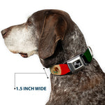 Dog Bone Seatbelt Buckle Collar - Mexico Flag Distressed Painting