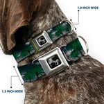 Buckle-Down Seatbelt Buckle Dog Collar - Marijuana Palm Trees/Clouds