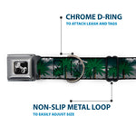 Buckle-Down Seatbelt Buckle Dog Collar - Marijuana Palm Trees/Clouds