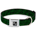 Load image into Gallery viewer, Buckle-Down Seatbelt Buckle Dog Collar - Marijuana Leaves Stacked Black/Green
