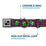 Buckle-Down Seatbelt Buckle Dog Collar - Marijuana Nugs/Leaves Cartoon Purple/Green