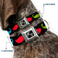 Load image into Gallery viewer, Dog Bone Seatbelt Buckle Collar - Mustaches-4 Black/Multi Color
