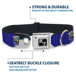 Dog Bone Black/Silver Seatbelt Buckle Collar - Michigan Flag Continuous