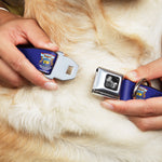 Dog Bone Black/Silver Seatbelt Buckle Collar - Michigan Flag Continuous