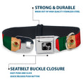 Load image into Gallery viewer, Dog Bone Black/Silver Seatbelt Buckle Collar - Mexico Flag Continuous Vintage
