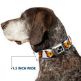 Load image into Gallery viewer, Dog Bone Black/Silver Seatbelt Buckle Collar - Monarch Butterfly Repeat White

