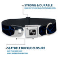 Load image into Gallery viewer, Dog Bone Black/Silver Seatbelt Buckle Collar - Marble Black/Blue
