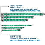 Dog Bone Seatbelt Buckle Collar - Palm Leaves Stacked Pastel Greens