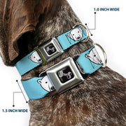 Dog Bone Seatbelt Buckle Collar - Polar Bear Repeat Baby Blue