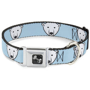 Dog Bone Seatbelt Buckle Collar - Polar Bear Repeat Baby Blue