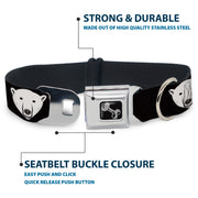 Dog Bone Seatbelt Buckle Collar - Polar Bear Repeat Black