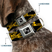Dog Bone Seatbelt Buckle Collar - Police Line Black/Yellow