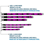 Dog Bone Seatbelt Buckle Collar - PARTY TIME! Black/Fuchsia