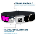 Load image into Gallery viewer, Dog Bone Seatbelt Buckle Collar - PARTY TIME! Black/Fuchsia
