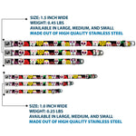 Dog Bone Seatbelt Buckle Collar - Sugar Skulls & Flowers Black/Multi Color